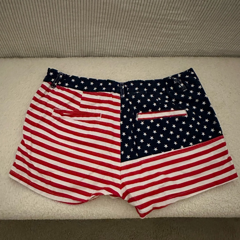 Chubbies Women's The Miss Mericas USA Star & Stripe Shorts - Red, White, Blue - Picture 2 of 5